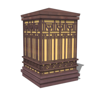 中式景观灯su模型