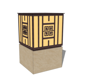 中式草坪灯su模型