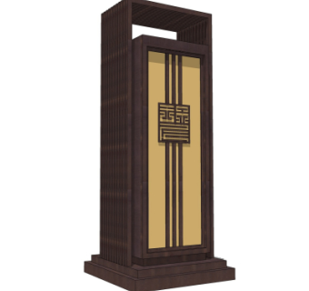 中式草坪灯su模型