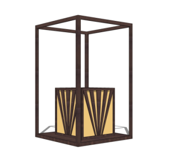 中式草坪灯su模型