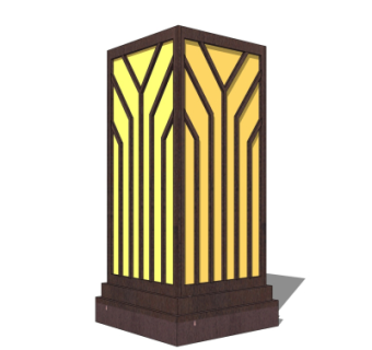 中式草坪灯su模型