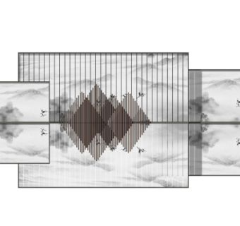 中式景观墙su模型