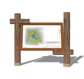 中式指示牌su模型