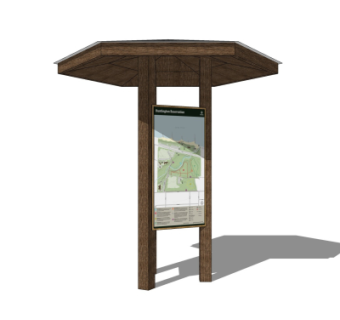 中式指示牌su模型