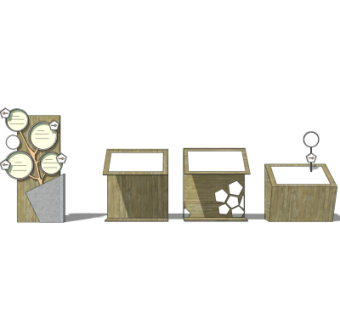 中式指示牌su模型