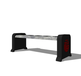 中式户外长凳su模型