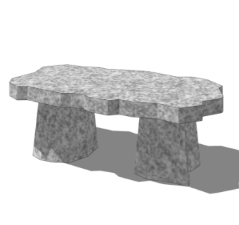 现代户外石头长凳su模型