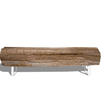 自然风实木长凳子su模型