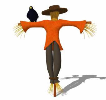 自然风稻草人su模型