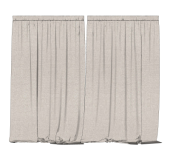 现代布艺窗帘su模型