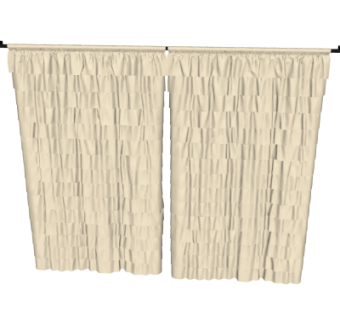 现代布艺窗帘su模型