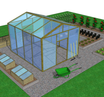 现代温室大棚免费su模型