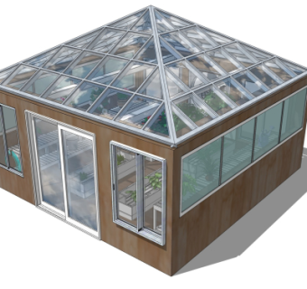 现代温室大棚免费su模型