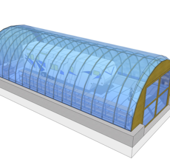 现代温室大棚免费su模型