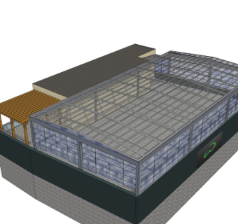 现代温室大棚免费su模型