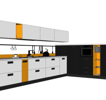 现代橱柜su模型