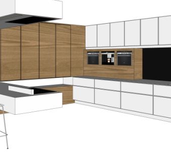 现代橱柜su模型