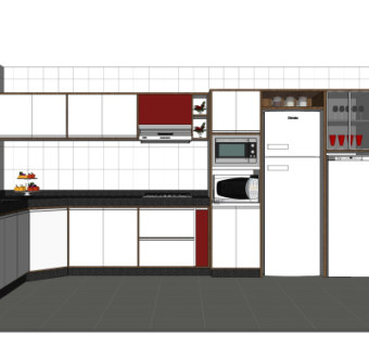 现代橱柜su模型