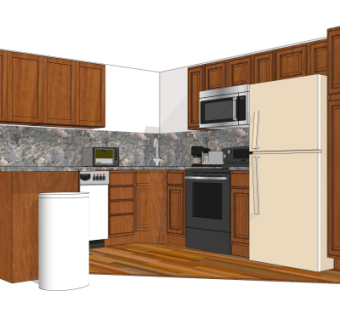 现代橱柜su模型