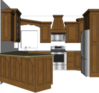 欧式橱柜su模型
