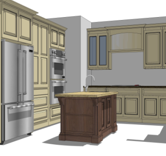 欧式橱柜su模型