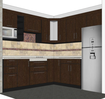 现代橱柜su模型