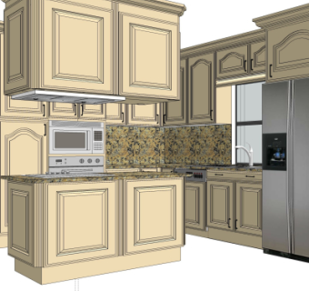 欧式橱柜su模型