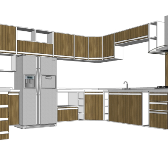 现代橱柜su模型