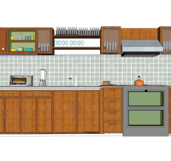 现代橱柜su模型