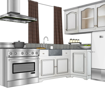 美式橱柜su模型