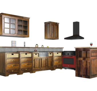 工业风橱柜su模型