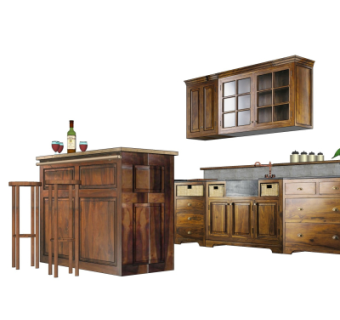 美式橱柜su模型
