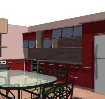 现代橱柜su模型