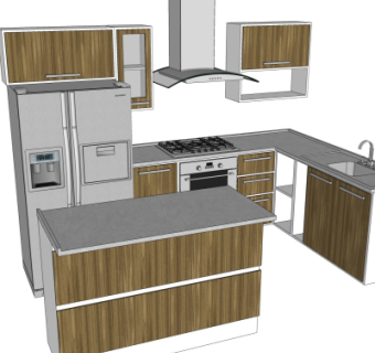 现代橱柜su模型