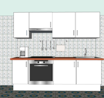 现代橱柜su模型
