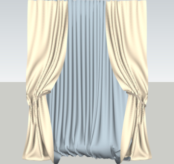 现代窗帘su模型