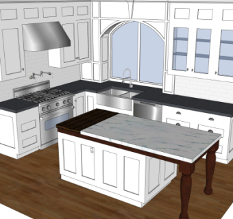 欧式橱柜su模型