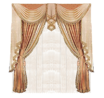 简欧窗帘su模型