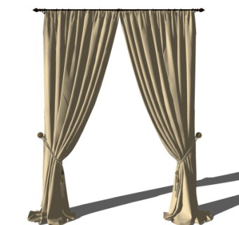 现代窗帘su模型