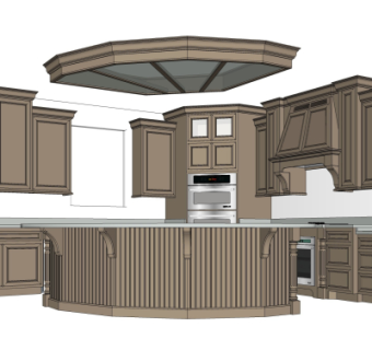 欧式橱柜su模型