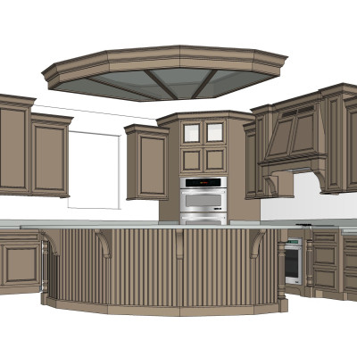 欧式橱柜su模型