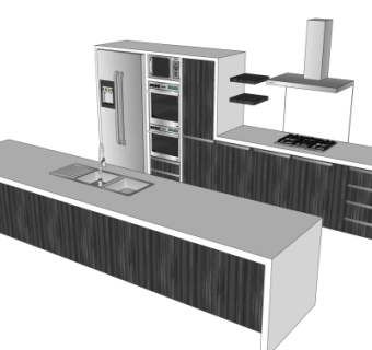 现代橱柜su模型