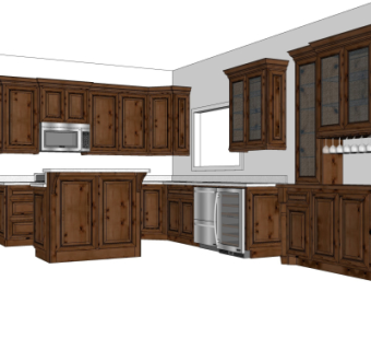 美式橱柜su模型