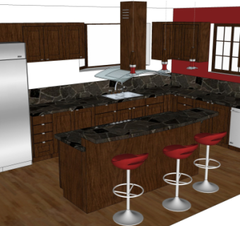 现代橱柜su模型