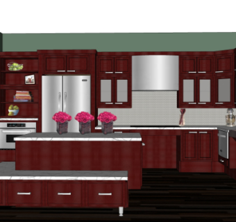 现代橱柜su模型