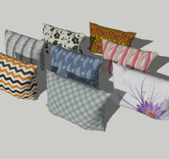 现代布艺抱枕su模型