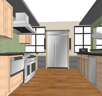 现代橱柜su模型