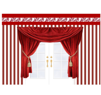 现代布艺窗帘su模型