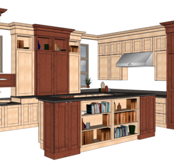简欧橱柜su模型