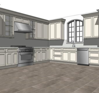 欧式橱柜su模型